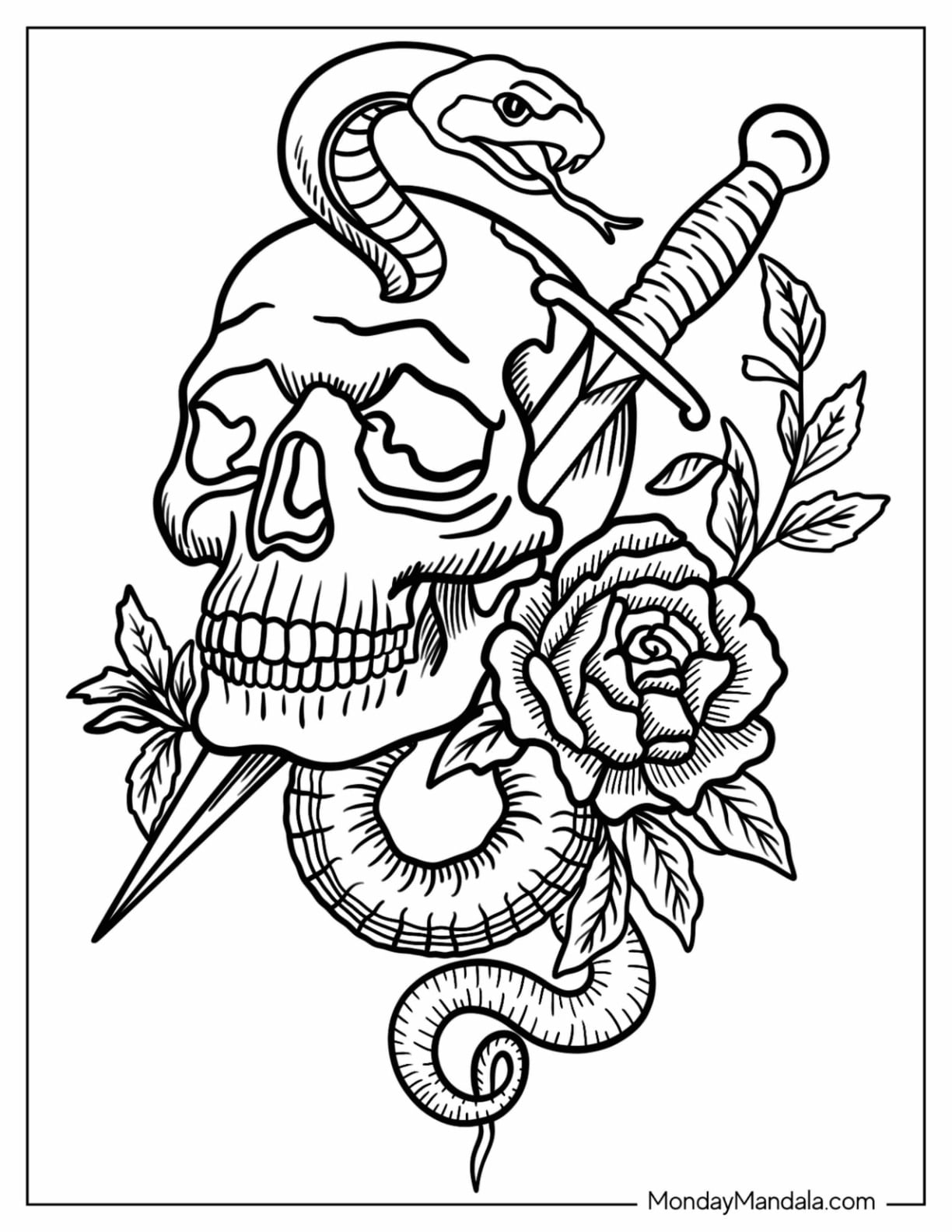 24 tattoo coloring pages (free pdf printables)